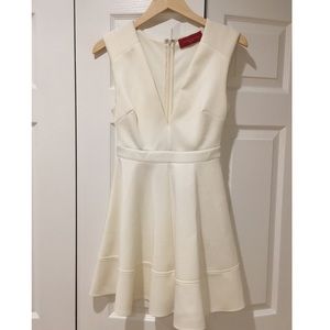 AKIRA Ivory Skater Short Mini Dress